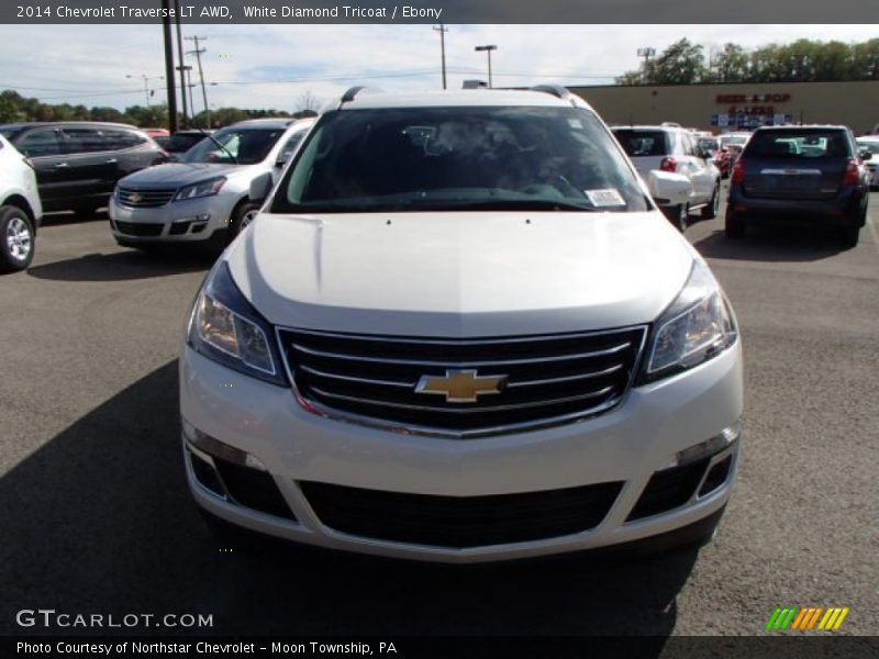 White Diamond Tricoat / Ebony 2014 Chevrolet Traverse LT AWD