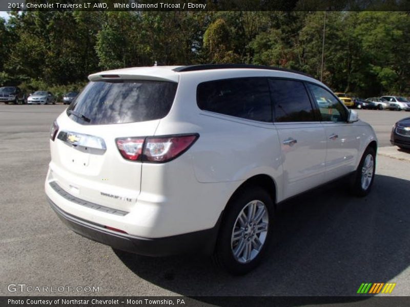 White Diamond Tricoat / Ebony 2014 Chevrolet Traverse LT AWD