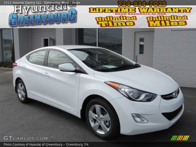 Shimmering White / Beige 2013 Hyundai Elantra GLS