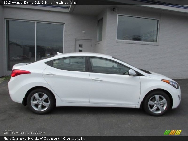 Shimmering White / Beige 2013 Hyundai Elantra GLS