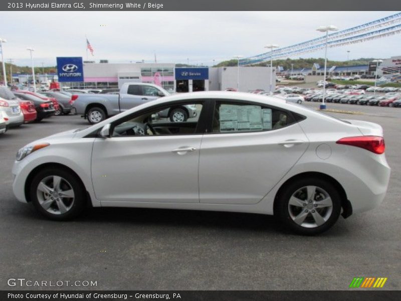 Shimmering White / Beige 2013 Hyundai Elantra GLS