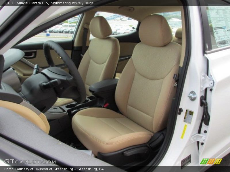 Shimmering White / Beige 2013 Hyundai Elantra GLS