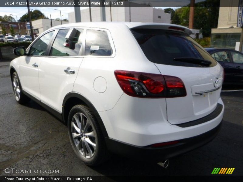 Crystal White Pearl / Sand 2014 Mazda CX-9 Grand Touring AWD