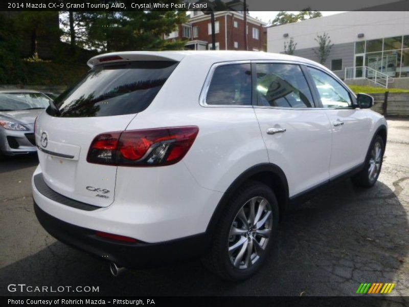 Crystal White Pearl / Sand 2014 Mazda CX-9 Grand Touring AWD