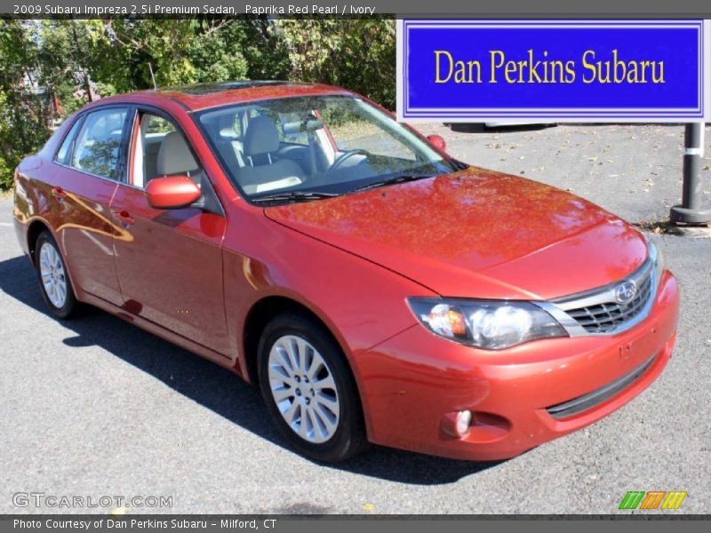 Paprika Red Pearl / Ivory 2009 Subaru Impreza 2.5i Premium Sedan