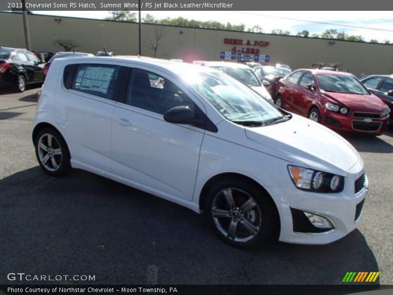 Summit White / RS Jet Black Leather/Microfiber 2013 Chevrolet Sonic RS Hatch