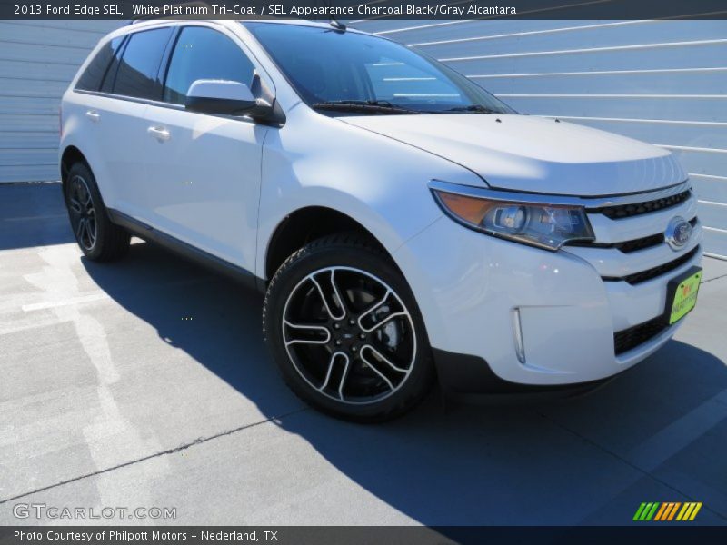 White Platinum Tri-Coat / SEL Appearance Charcoal Black/Gray Alcantara 2013 Ford Edge SEL