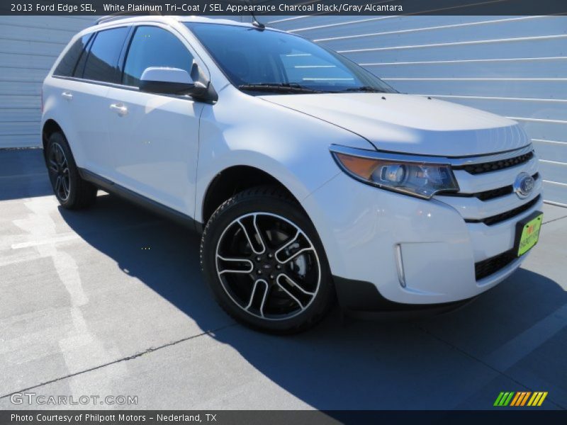 White Platinum Tri-Coat / SEL Appearance Charcoal Black/Gray Alcantara 2013 Ford Edge SEL