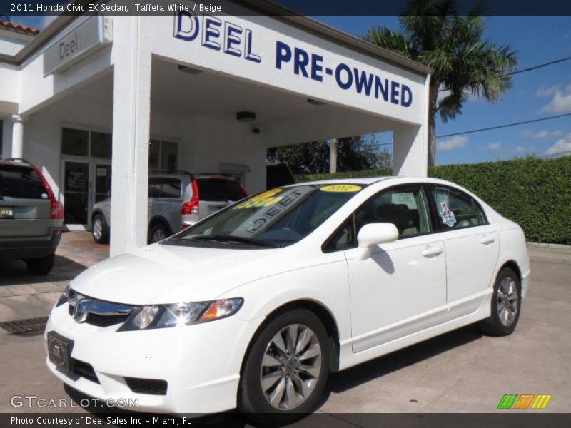 Taffeta White / Beige 2011 Honda Civic EX Sedan