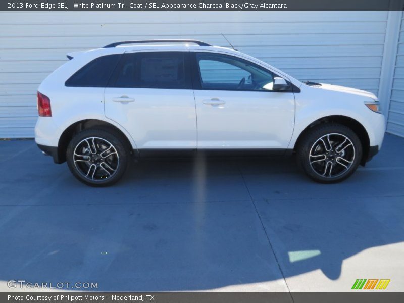White Platinum Tri-Coat / SEL Appearance Charcoal Black/Gray Alcantara 2013 Ford Edge SEL