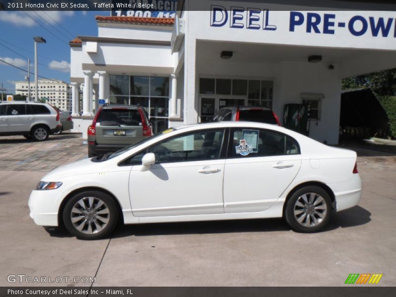 Taffeta White / Beige 2011 Honda Civic EX Sedan