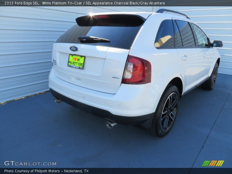 White Platinum Tri-Coat / SEL Appearance Charcoal Black/Gray Alcantara 2013 Ford Edge SEL