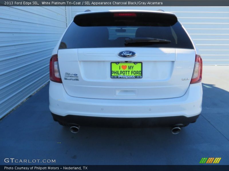 White Platinum Tri-Coat / SEL Appearance Charcoal Black/Gray Alcantara 2013 Ford Edge SEL