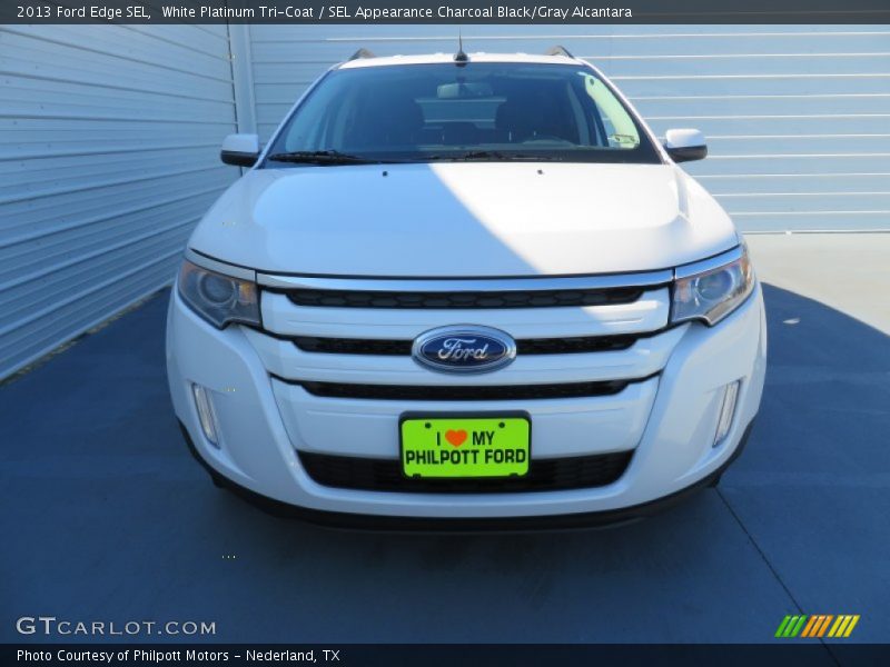 White Platinum Tri-Coat / SEL Appearance Charcoal Black/Gray Alcantara 2013 Ford Edge SEL