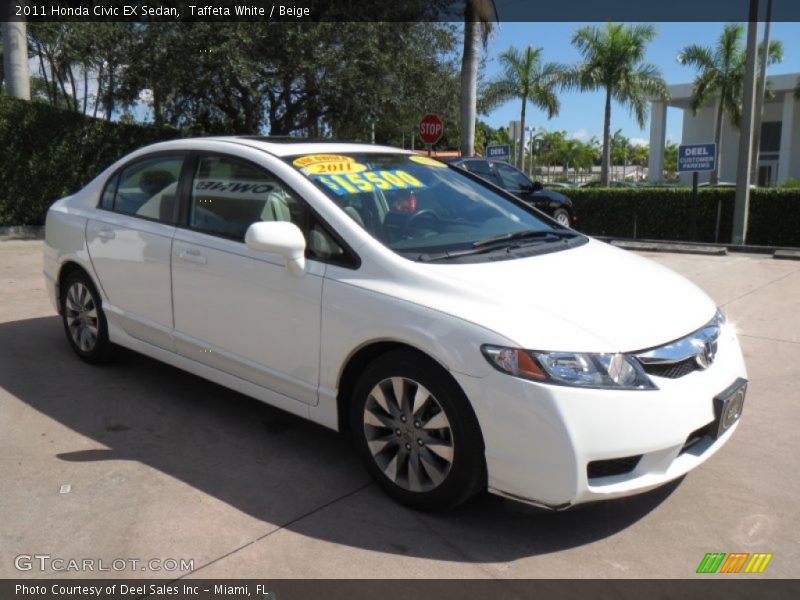 Taffeta White / Beige 2011 Honda Civic EX Sedan