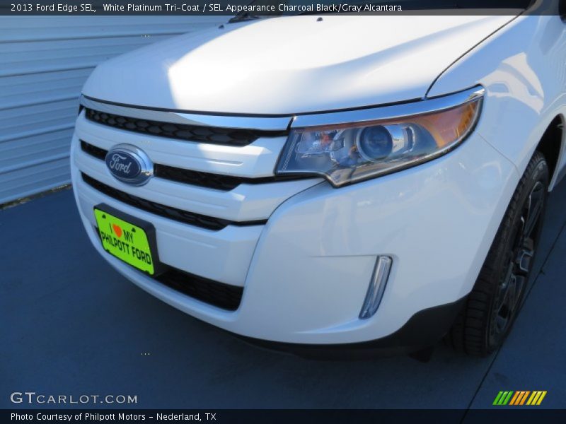 White Platinum Tri-Coat / SEL Appearance Charcoal Black/Gray Alcantara 2013 Ford Edge SEL