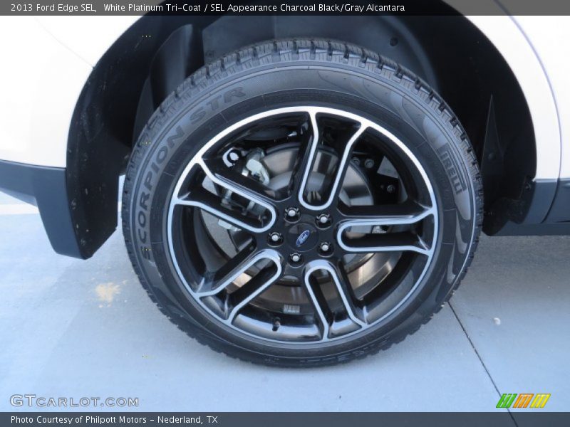 White Platinum Tri-Coat / SEL Appearance Charcoal Black/Gray Alcantara 2013 Ford Edge SEL