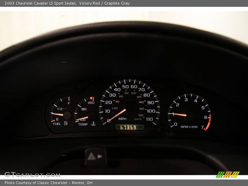 Victory Red / Graphite Gray 2003 Chevrolet Cavalier LS Sport Sedan