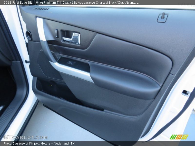 White Platinum Tri-Coat / SEL Appearance Charcoal Black/Gray Alcantara 2013 Ford Edge SEL