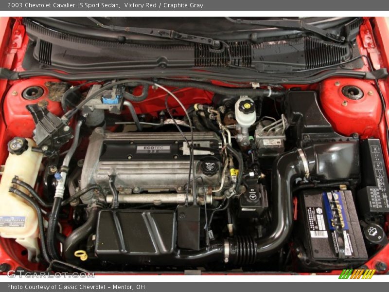 Victory Red / Graphite Gray 2003 Chevrolet Cavalier LS Sport Sedan