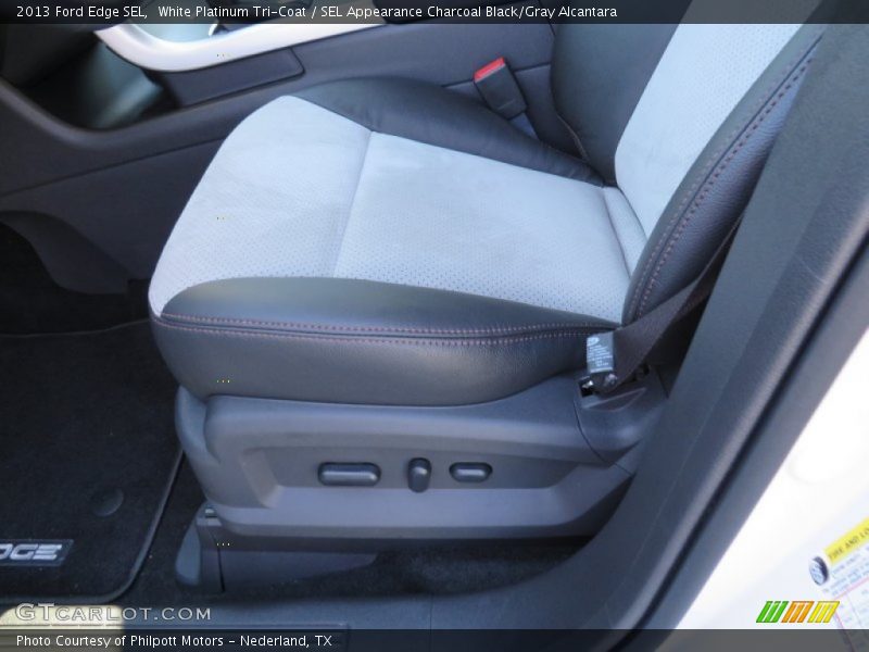 White Platinum Tri-Coat / SEL Appearance Charcoal Black/Gray Alcantara 2013 Ford Edge SEL