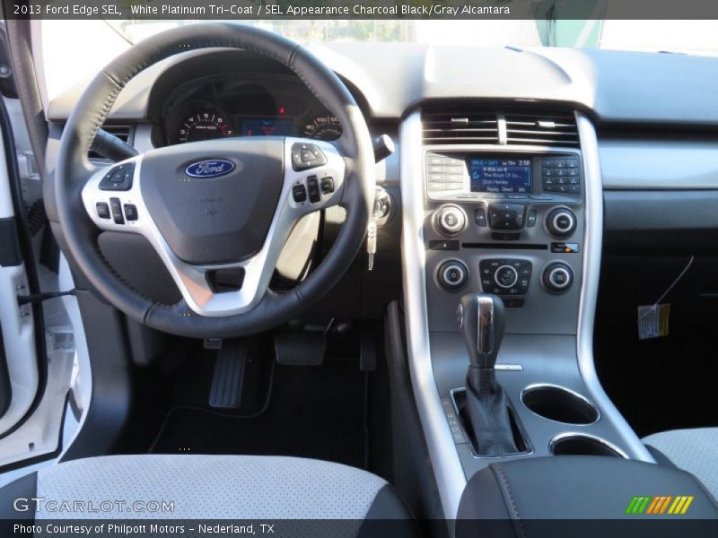 White Platinum Tri-Coat / SEL Appearance Charcoal Black/Gray Alcantara 2013 Ford Edge SEL