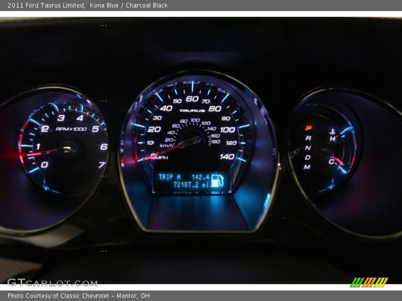 Kona Blue / Charcoal Black 2011 Ford Taurus Limited