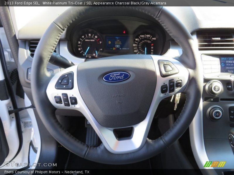 White Platinum Tri-Coat / SEL Appearance Charcoal Black/Gray Alcantara 2013 Ford Edge SEL