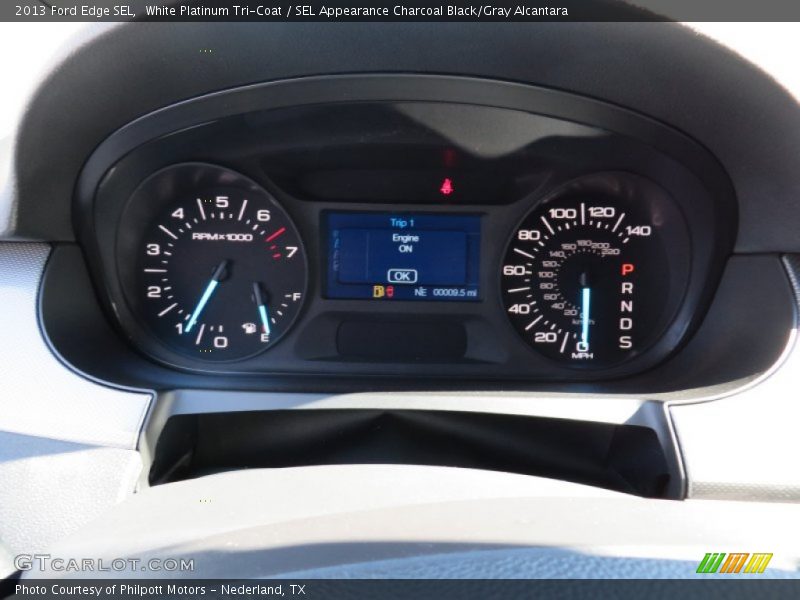 White Platinum Tri-Coat / SEL Appearance Charcoal Black/Gray Alcantara 2013 Ford Edge SEL