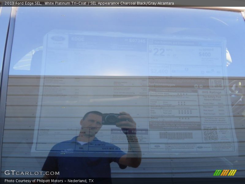 White Platinum Tri-Coat / SEL Appearance Charcoal Black/Gray Alcantara 2013 Ford Edge SEL