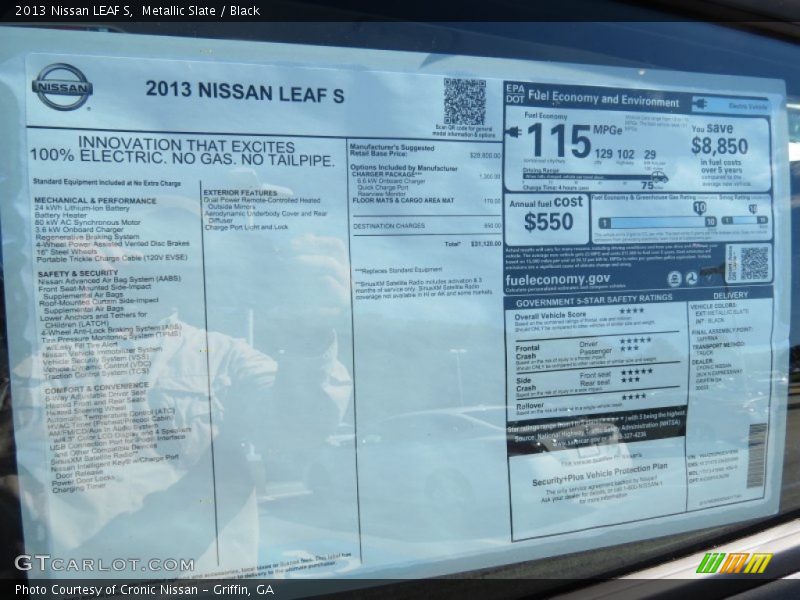 Metallic Slate / Black 2013 Nissan LEAF S