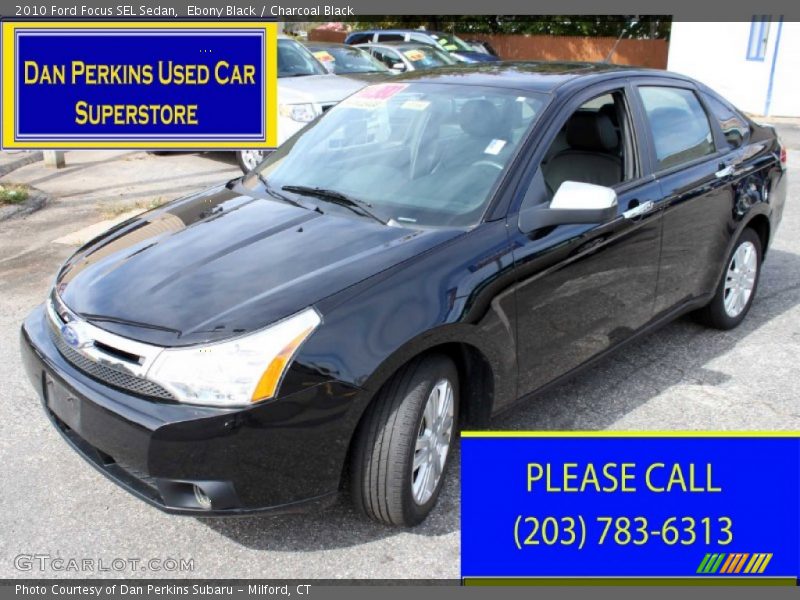 Ebony Black / Charcoal Black 2010 Ford Focus SEL Sedan