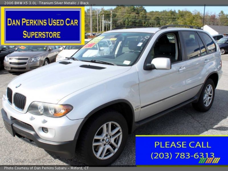 Titanium Silver Metallic / Black 2006 BMW X5 3.0i