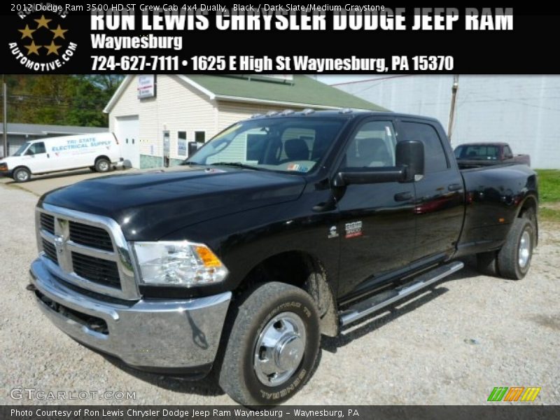 Black / Dark Slate/Medium Graystone 2012 Dodge Ram 3500 HD ST Crew Cab 4x4 Dually