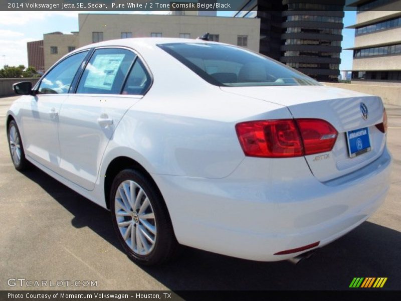 Pure White / 2 Tone Cornsilk Beige/Black 2014 Volkswagen Jetta SEL Sedan
