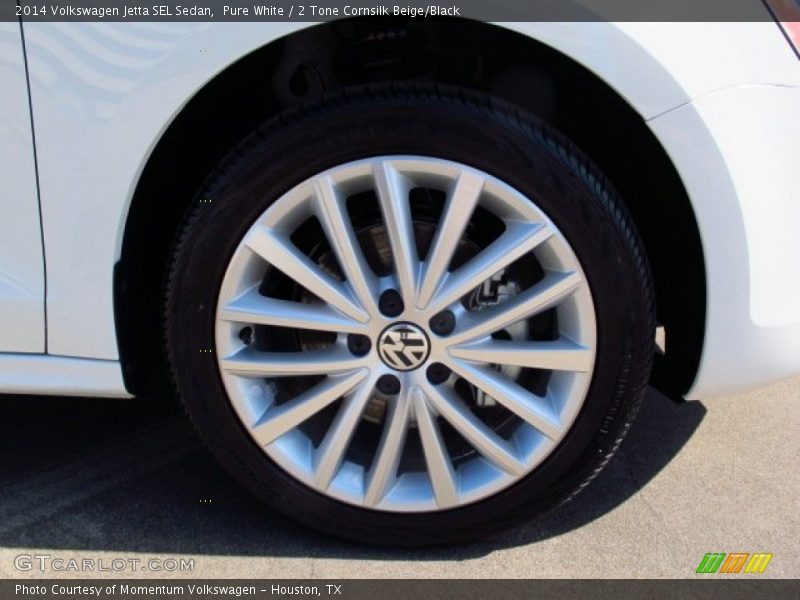 Pure White / 2 Tone Cornsilk Beige/Black 2014 Volkswagen Jetta SEL Sedan