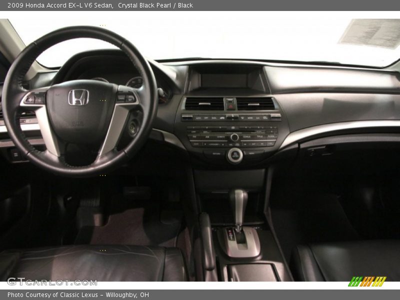 Crystal Black Pearl / Black 2009 Honda Accord EX-L V6 Sedan