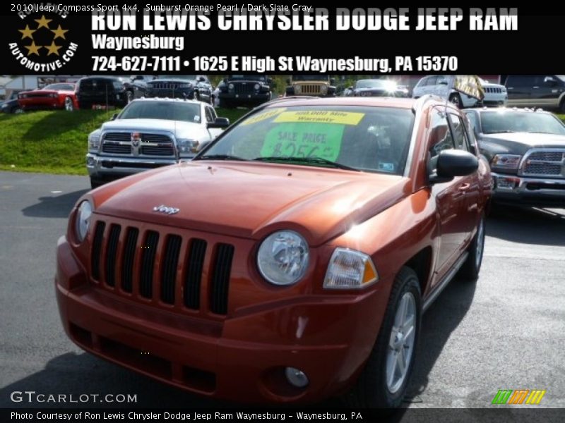 Sunburst Orange Pearl / Dark Slate Gray 2010 Jeep Compass Sport 4x4