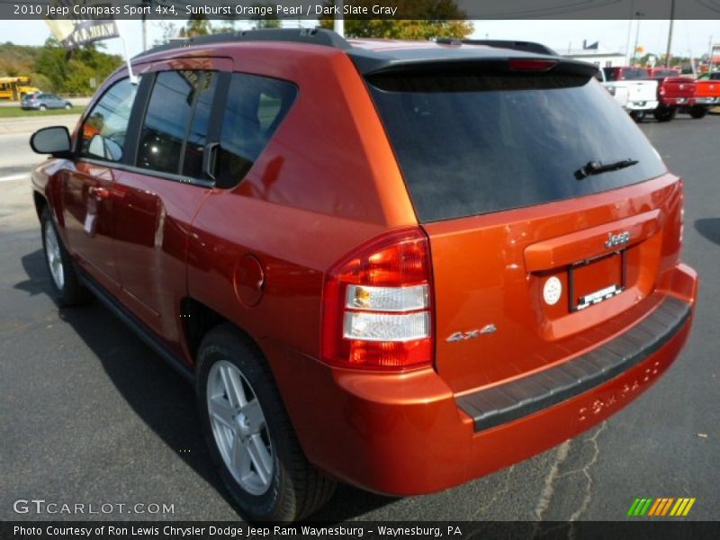 Sunburst Orange Pearl / Dark Slate Gray 2010 Jeep Compass Sport 4x4