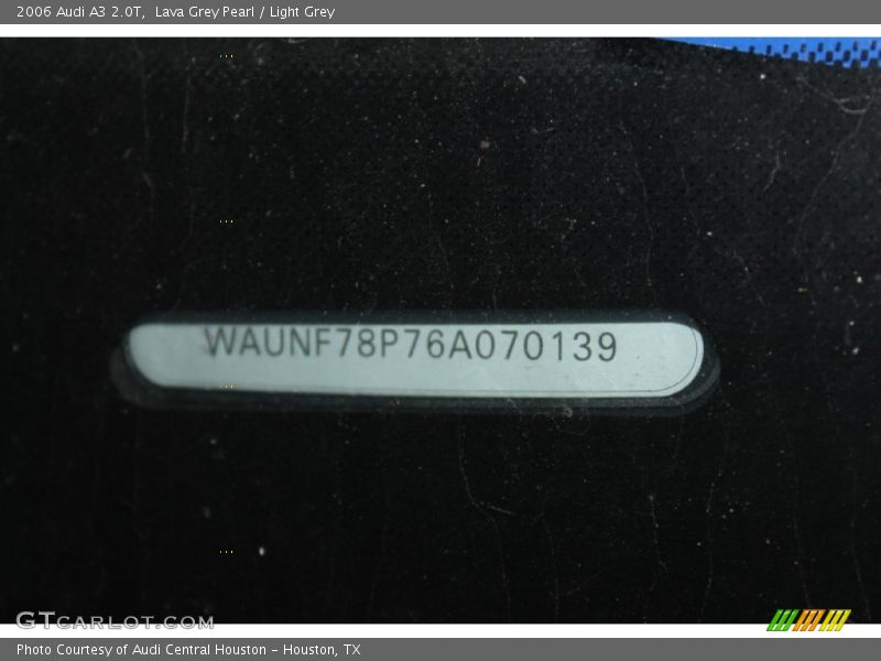 Lava Grey Pearl / Light Grey 2006 Audi A3 2.0T