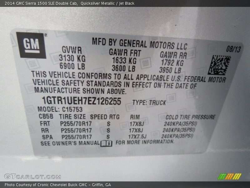 Quicksilver Metallic / Jet Black 2014 GMC Sierra 1500 SLE Double Cab