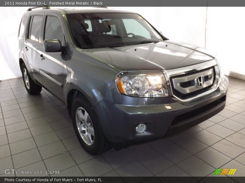 Polished Metal Metallic / Black 2011 Honda Pilot EX-L