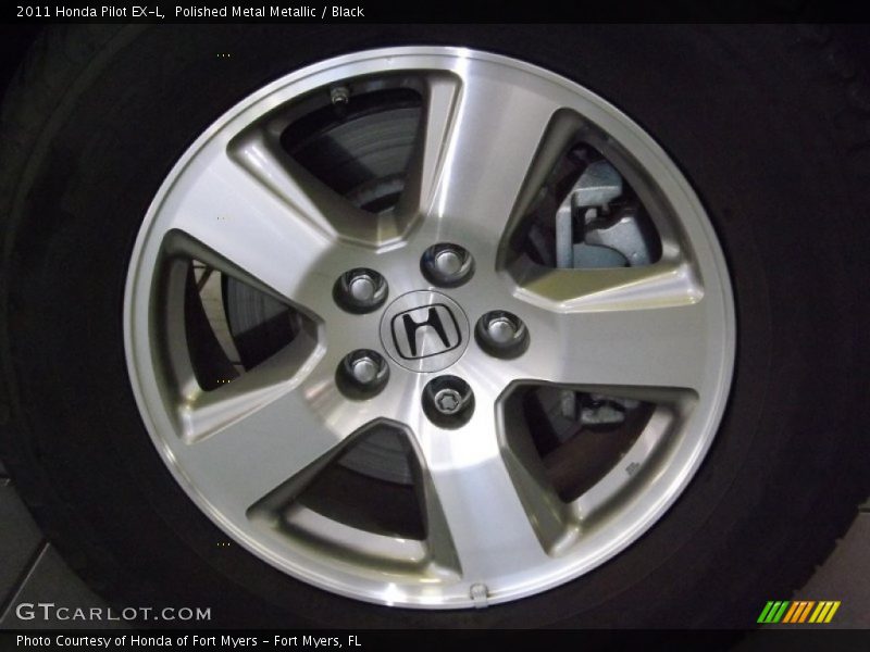 Polished Metal Metallic / Black 2011 Honda Pilot EX-L