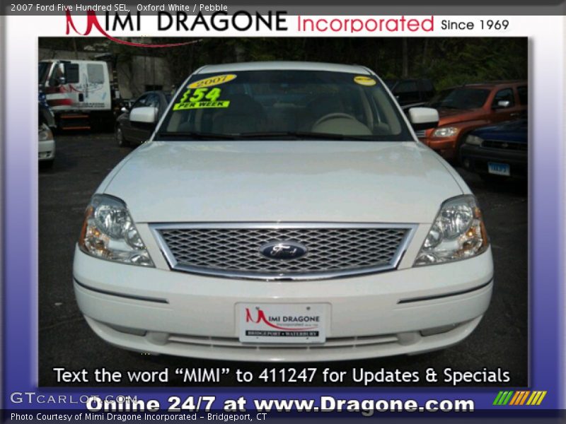 Oxford White / Pebble 2007 Ford Five Hundred SEL