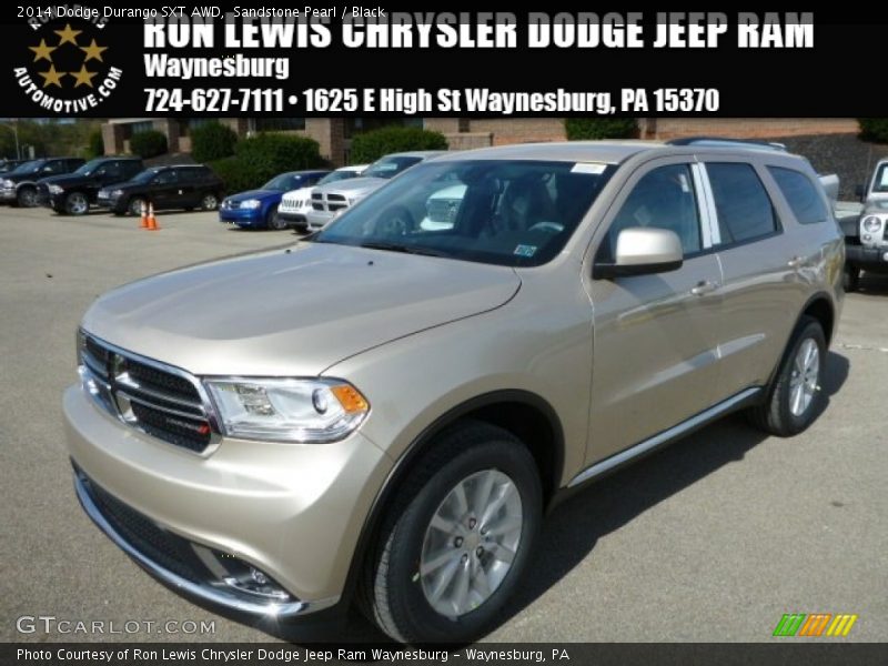 Sandstone Pearl / Black 2014 Dodge Durango SXT AWD