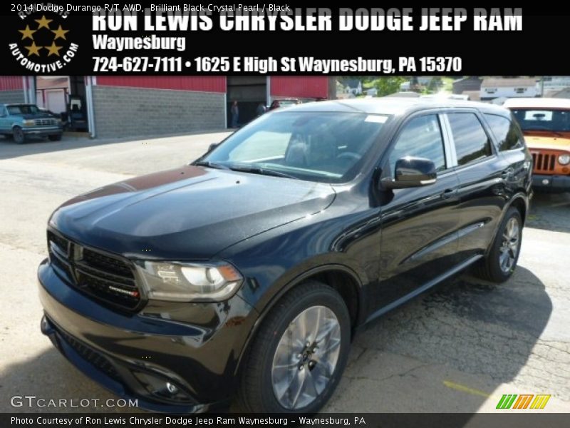 Brilliant Black Crystal Pearl / Black 2014 Dodge Durango R/T AWD