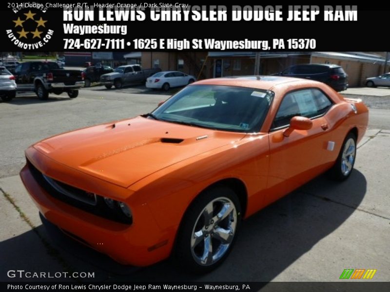 Header Orange / Dark Slate Gray 2014 Dodge Challenger R/T