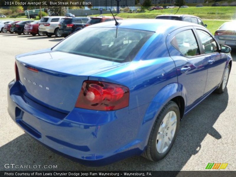 Blue Streak Pearl / Black 2014 Dodge Avenger SE