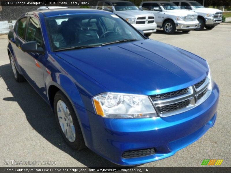 Blue Streak Pearl / Black 2014 Dodge Avenger SE