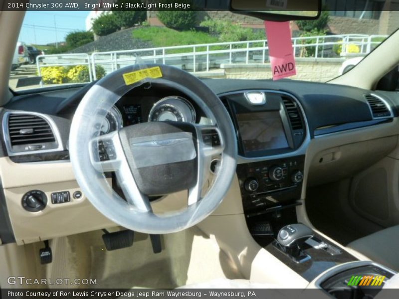 Bright White / Black/Light Frost Beige 2014 Chrysler 300 AWD